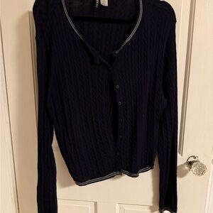 H&M Divided Dark Blue Knit Top
